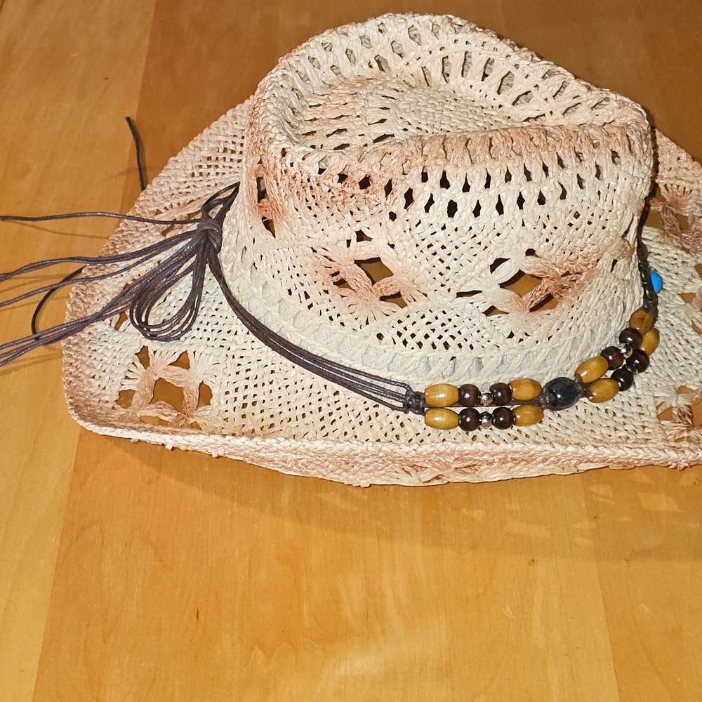 Beaded Straw Cowboy Hat - Picture 4 of 4